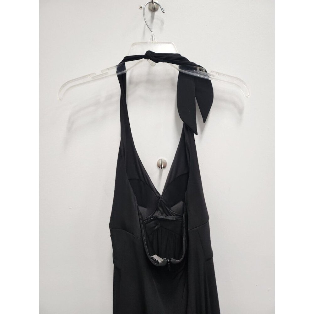 Cache Womens Dress Size Medium Black Halter Tie Belt Buckle Detail Bra Cup Party - Picture 4 of 8